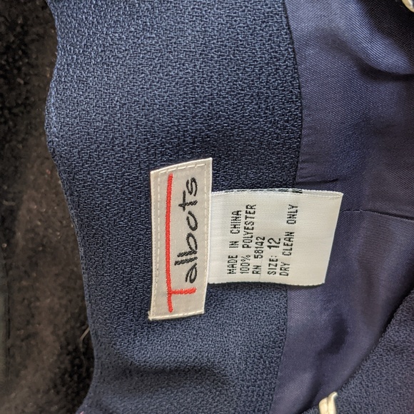 Talbots Polyester Teal, Pink, Purple and Navy Ribbon Striped Short Blazer - Picture 3 of 5